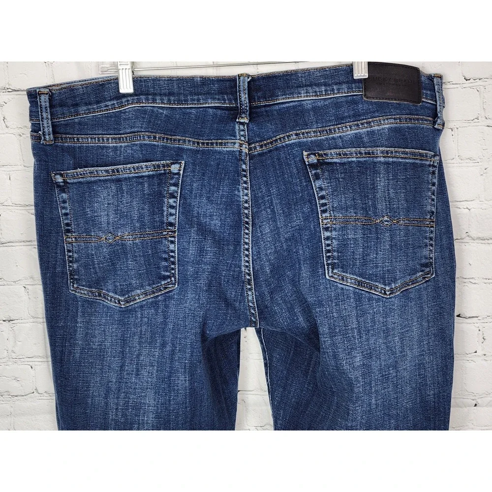 Lucky Brand 363 Vintage Straight Blue Jeans Mens 40x34 Dark Wash Denim